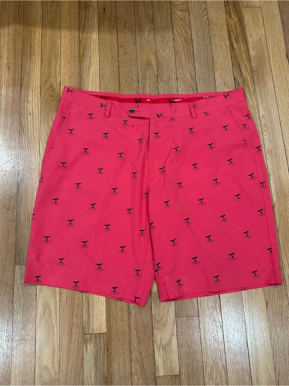Fairway & Greene Tech Whale Tail Print Golf Shorts Men's Size 40